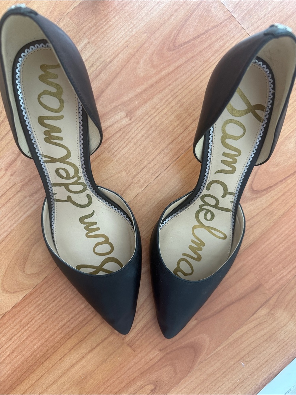 Sam Edelman Black Pointed D'Orsay Heels